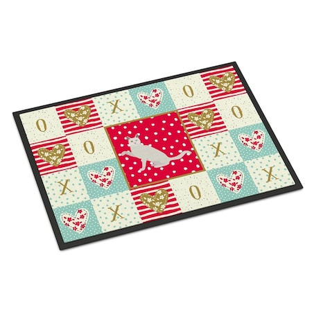 Carolines Treasures 18 x 27 in. Khao Manee Cat Love Indoor or Outdoor Mat CK5766MAT